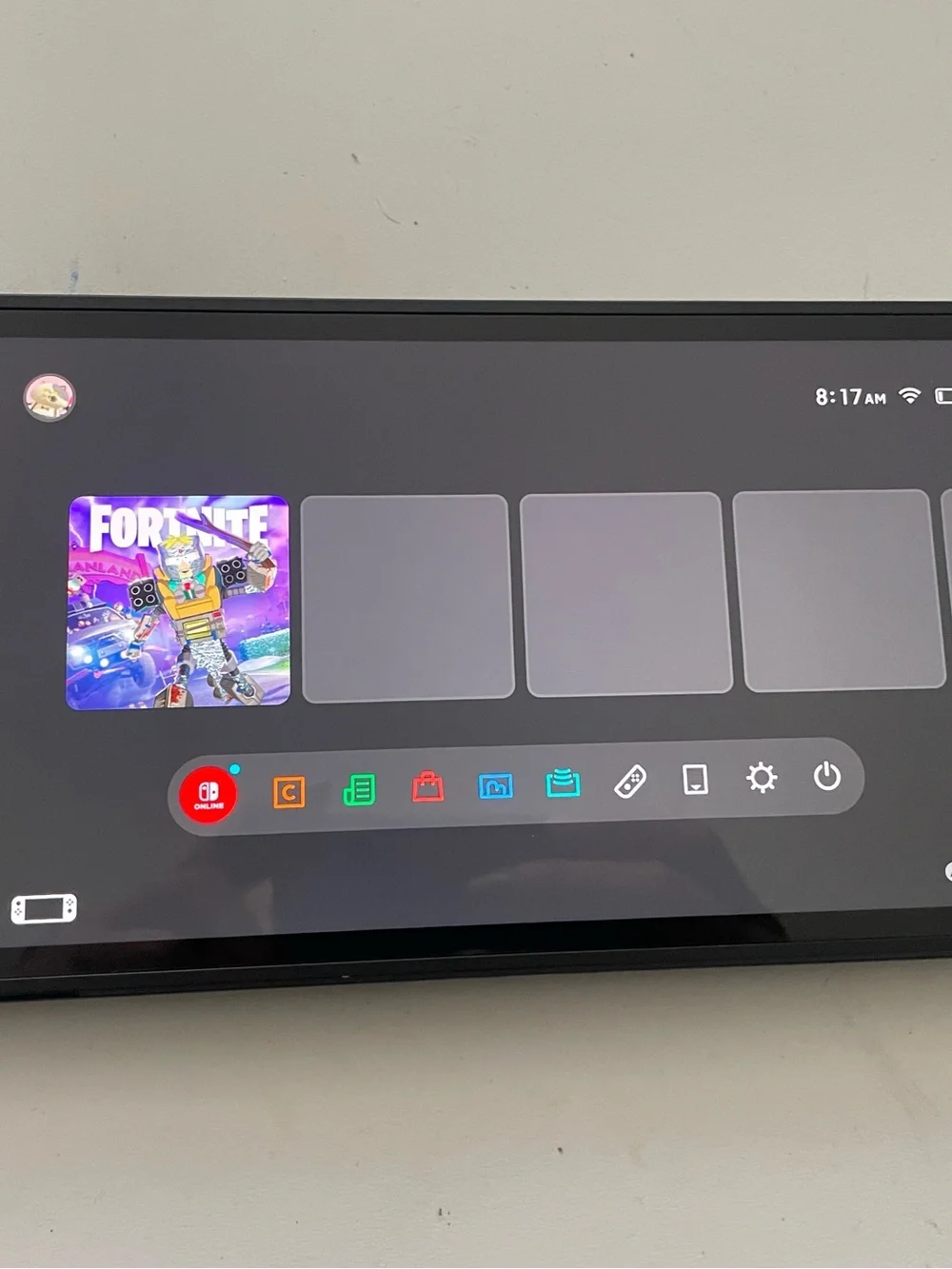 Nintendo Switch Handheld Console Black with Blue and Orange Accent Rings